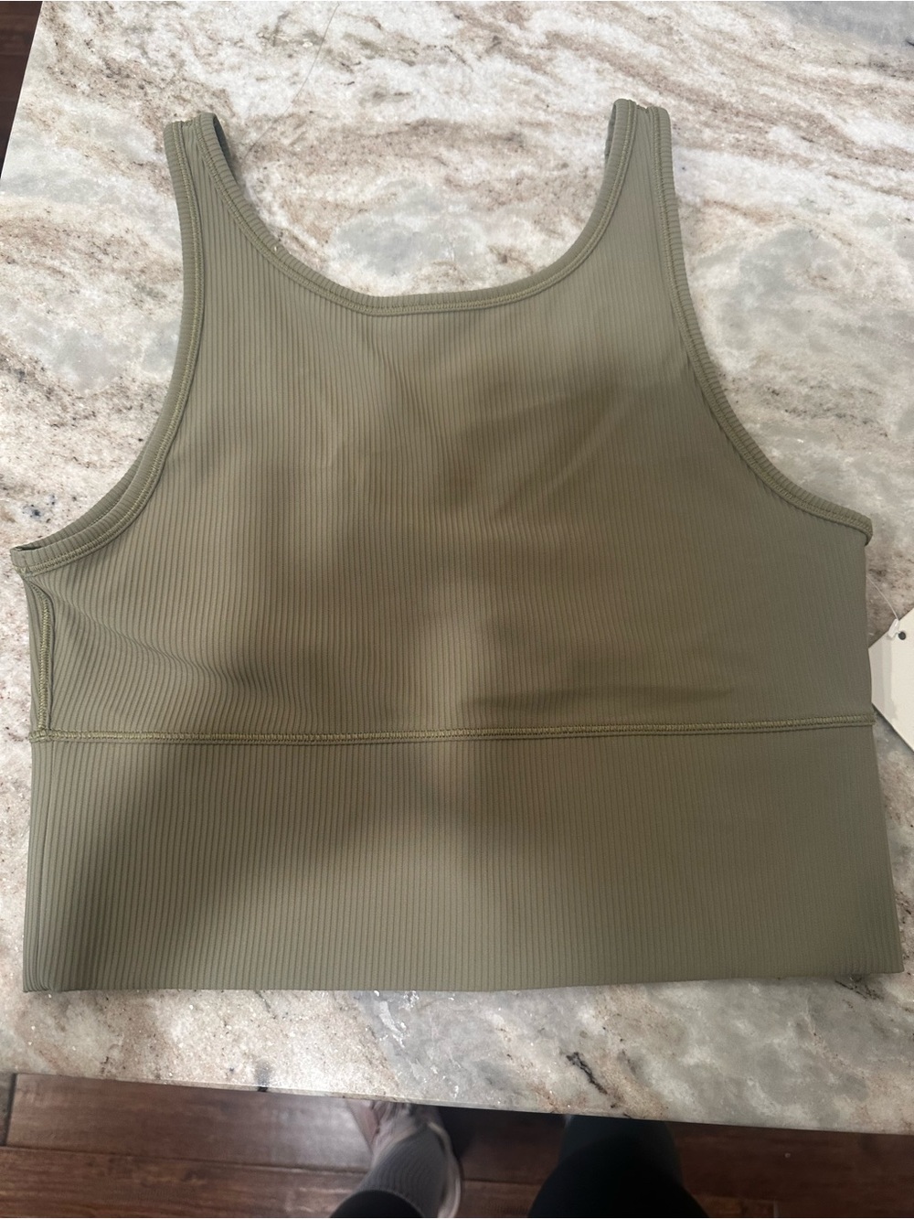 lululemon athletica Olive Green Ribbed Crop Tank